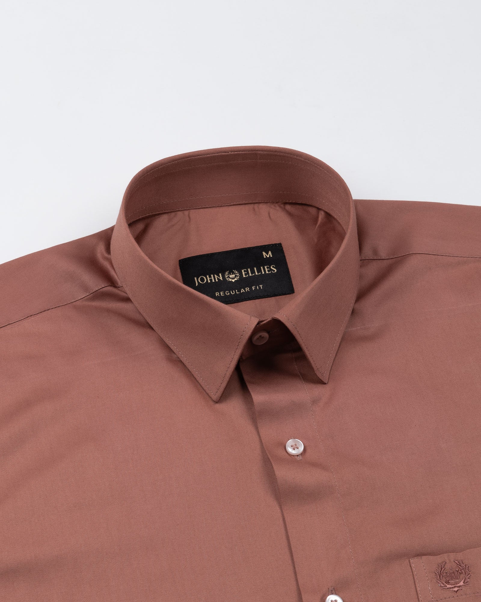 Draxon Brown Plain Cotton Shirt - John Ellies