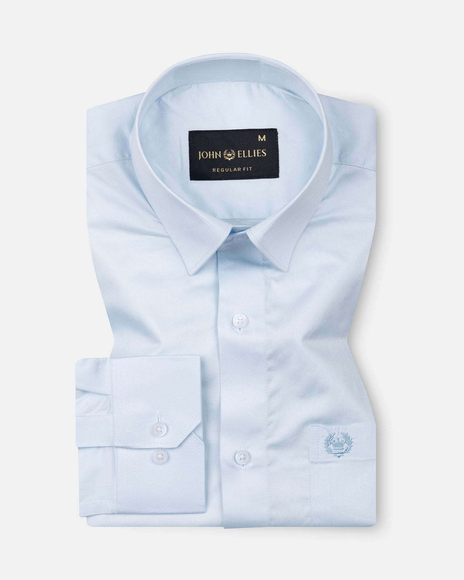 Draxon Sky Blue Plain Cotton Shirt - John Ellies