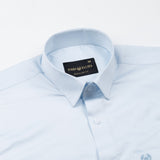 Draxon Sky Blue Plain Cotton Shirt - John Ellies
