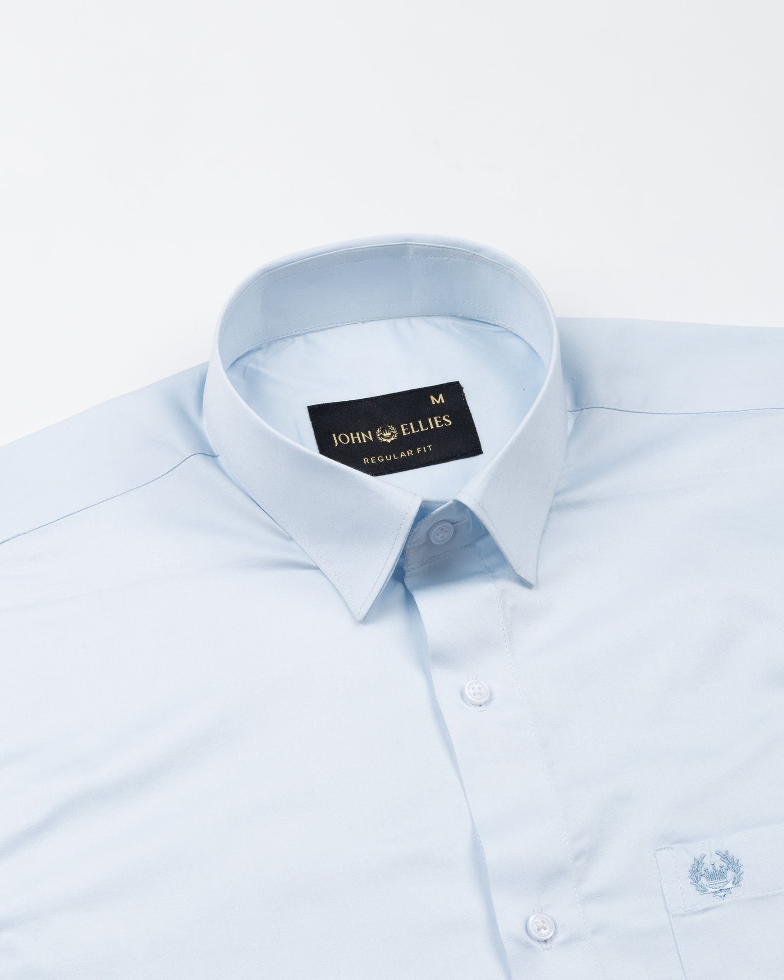 Draxon Sky Blue Plain Cotton Shirt - John Ellies