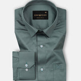 Draxon Olive Plain Cotton Shirt - John Ellies