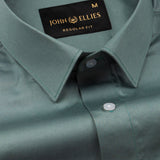 Draxon Olive Plain Cotton Shirt - John Ellies
