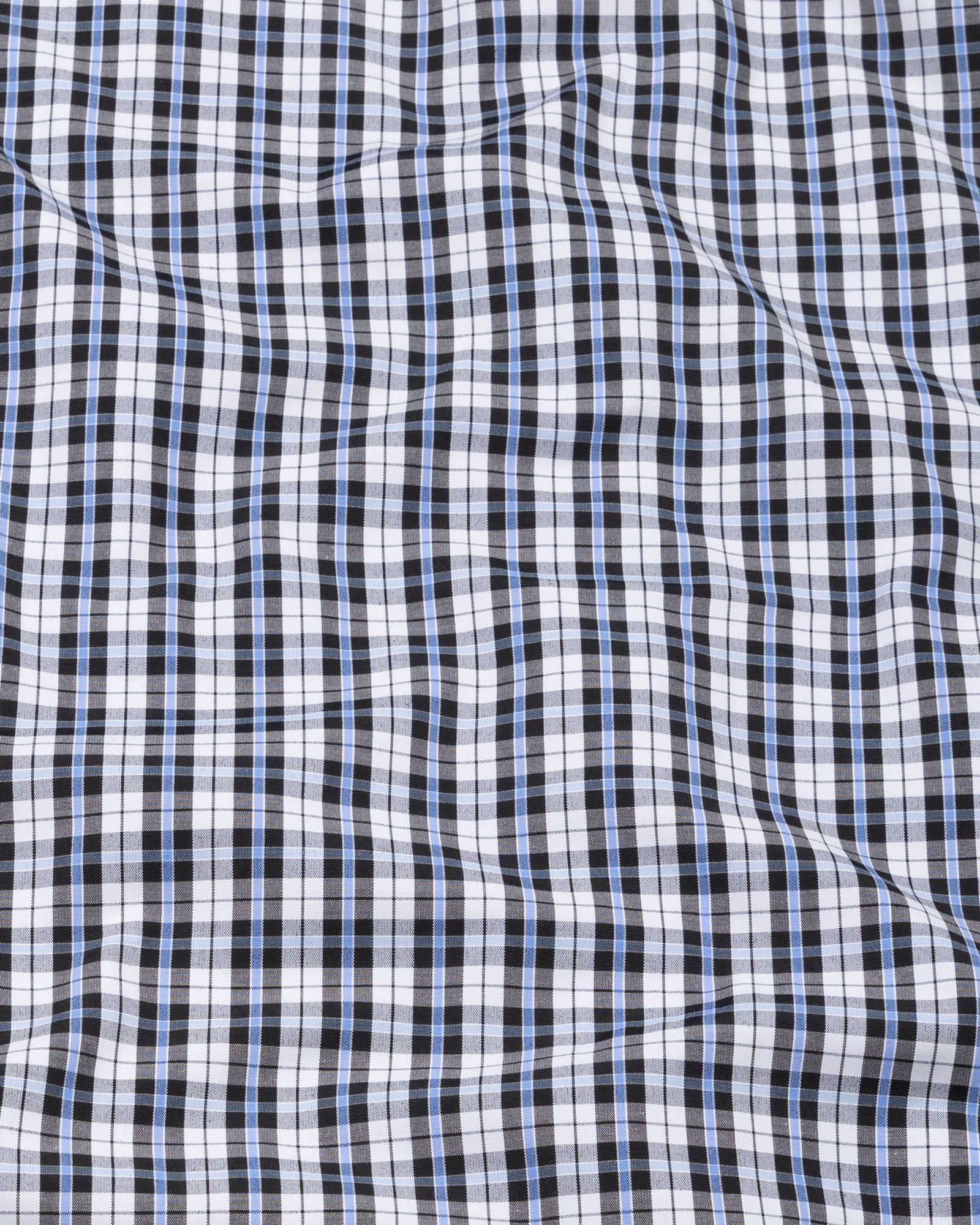 Bene White And Black Check Button Down Cotton Shirt - John Ellies