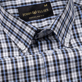 Bene White And Black Check Button Down Cotton Shirt - John Ellies