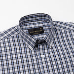 Bene White And Black Check Button Down Cotton Shirt - John Ellies