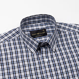 Bene White And Black Check Button Down Cotton Shirt - John Ellies