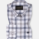 Bene Navy Blue Check Cotton Shirt - John Ellies