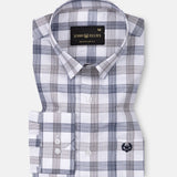 Bene Navy Blue Check Cotton Shirt - John Ellies