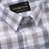 Bene Navy Blue Check Cotton Shirt - John Ellies