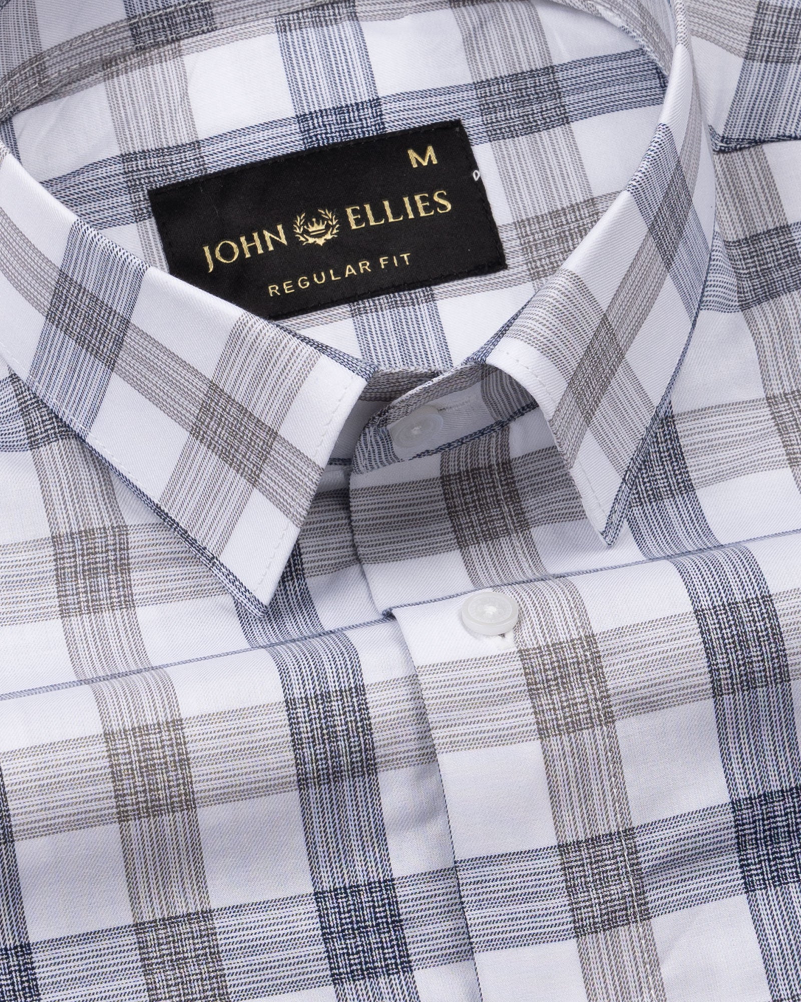 Bene Navy Blue Check Cotton Shirt - John Ellies