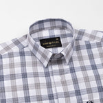 Bene Navy Blue Check Cotton Shirt - John Ellies