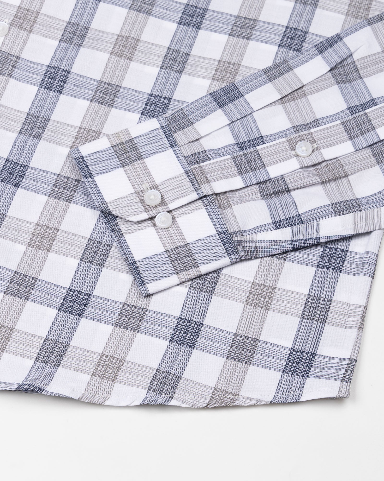 Bene Navy Blue Check Cotton Shirt - John Ellies