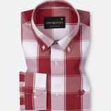 Bene Red Check Button Down Cotton Shirt - John Ellies
