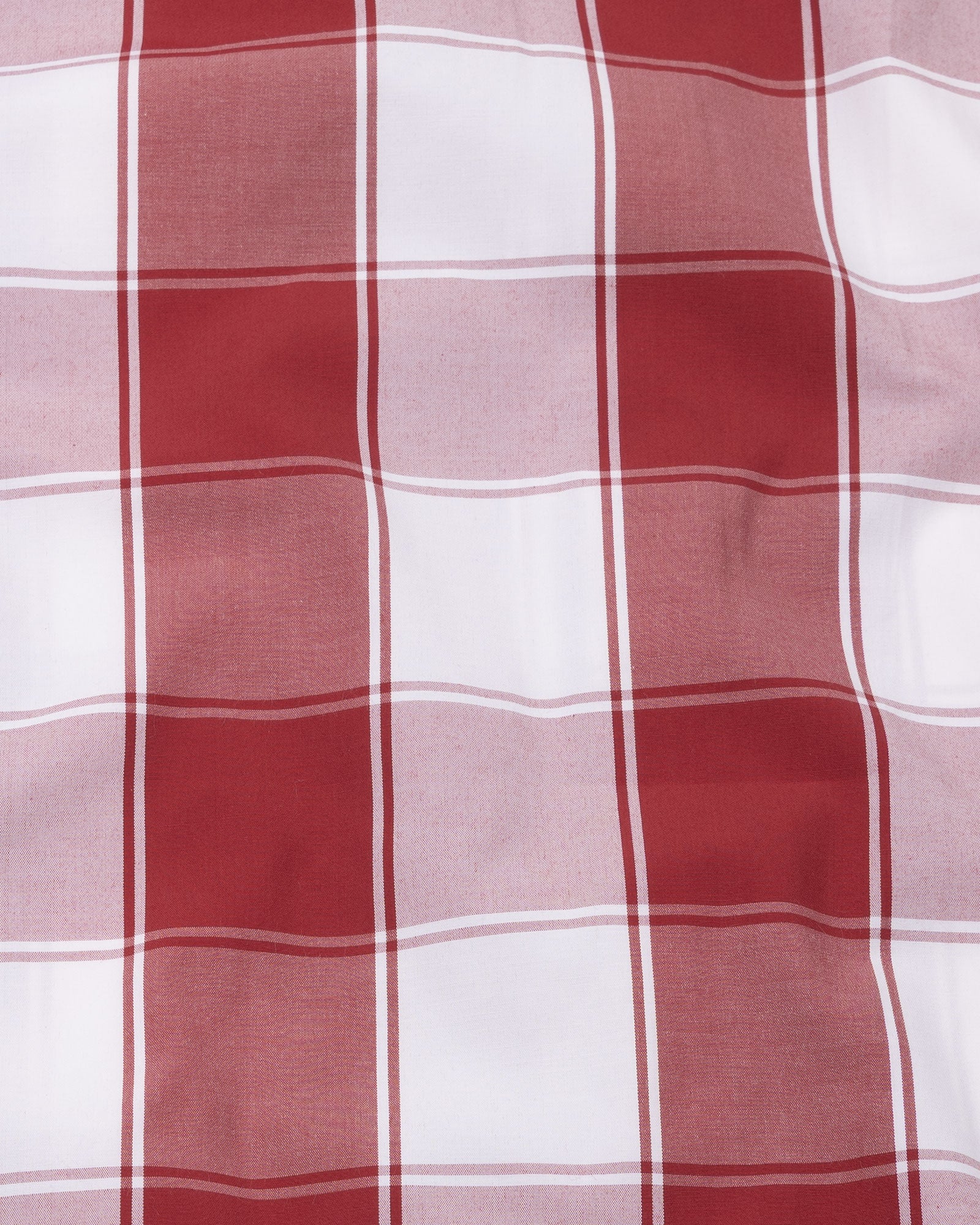 Bene Red Check Button Down Cotton Shirt - John Ellies