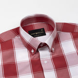 Bene Red Check Button Down Cotton Shirt - John Ellies