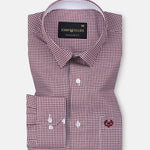 Bene Maroon Check Cotton Shirt - John Ellies