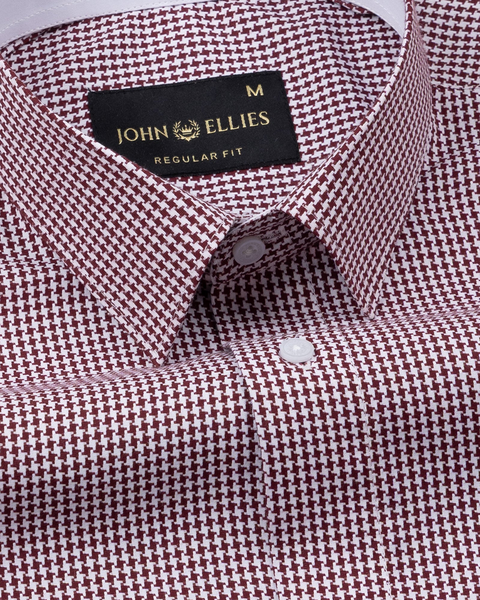 Bene Maroon Check Cotton Shirt - John Ellies