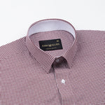 Bene Maroon Check Cotton Shirt - John Ellies