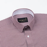 Bene Maroon Check Cotton Shirt - John Ellies