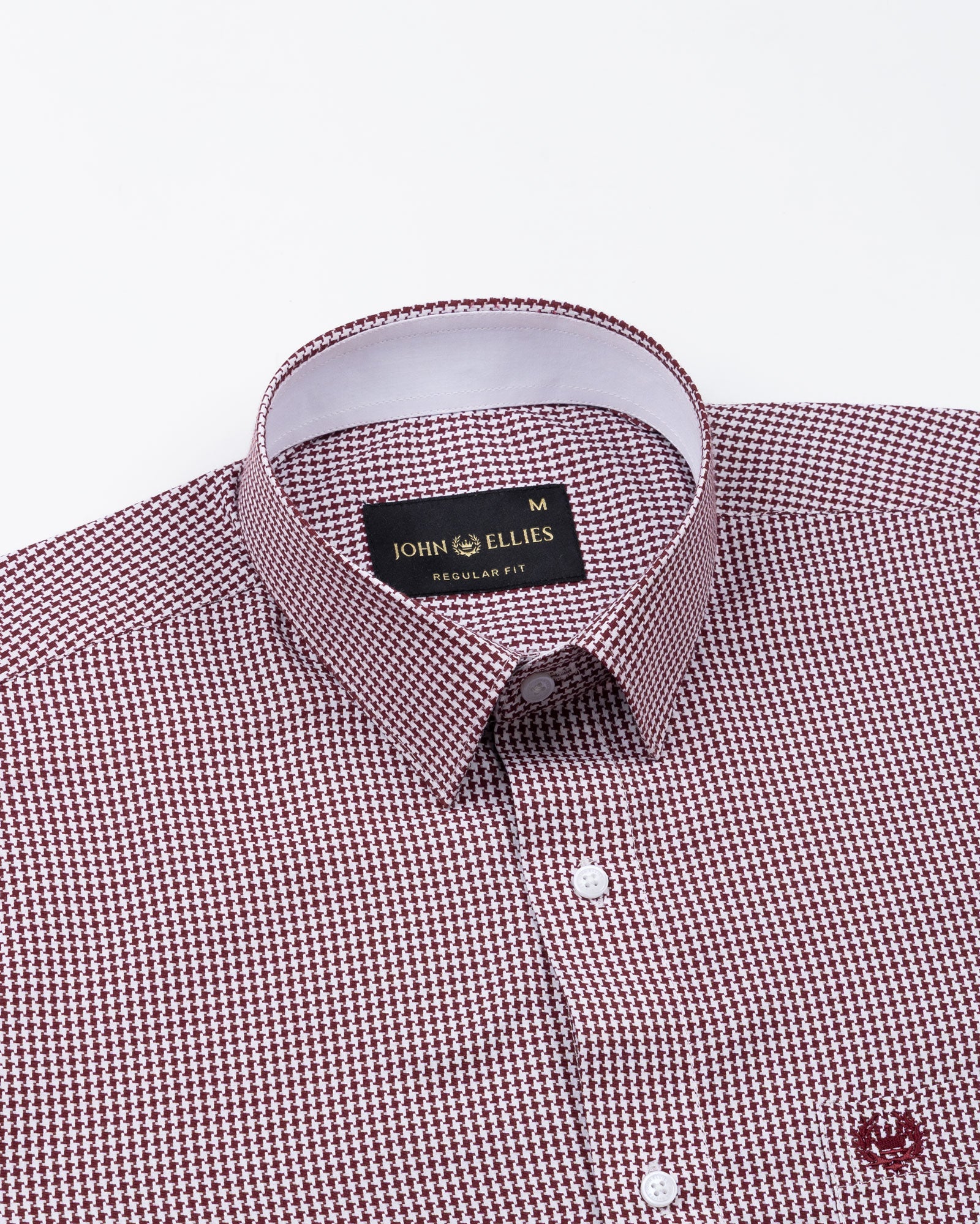Bene Maroon Check Cotton Shirt - John Ellies