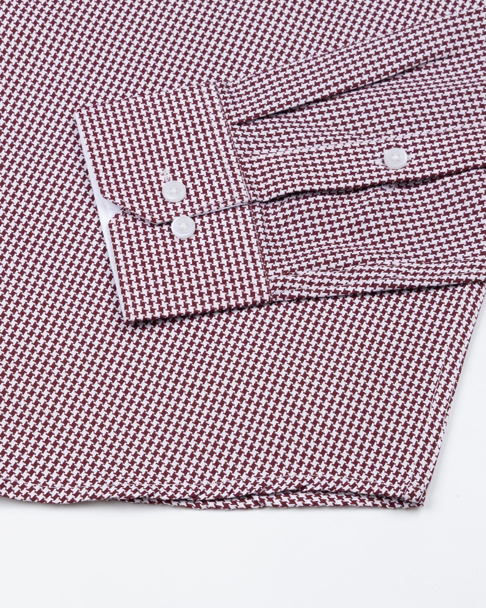 Bene Maroon Check Cotton Shirt - John Ellies