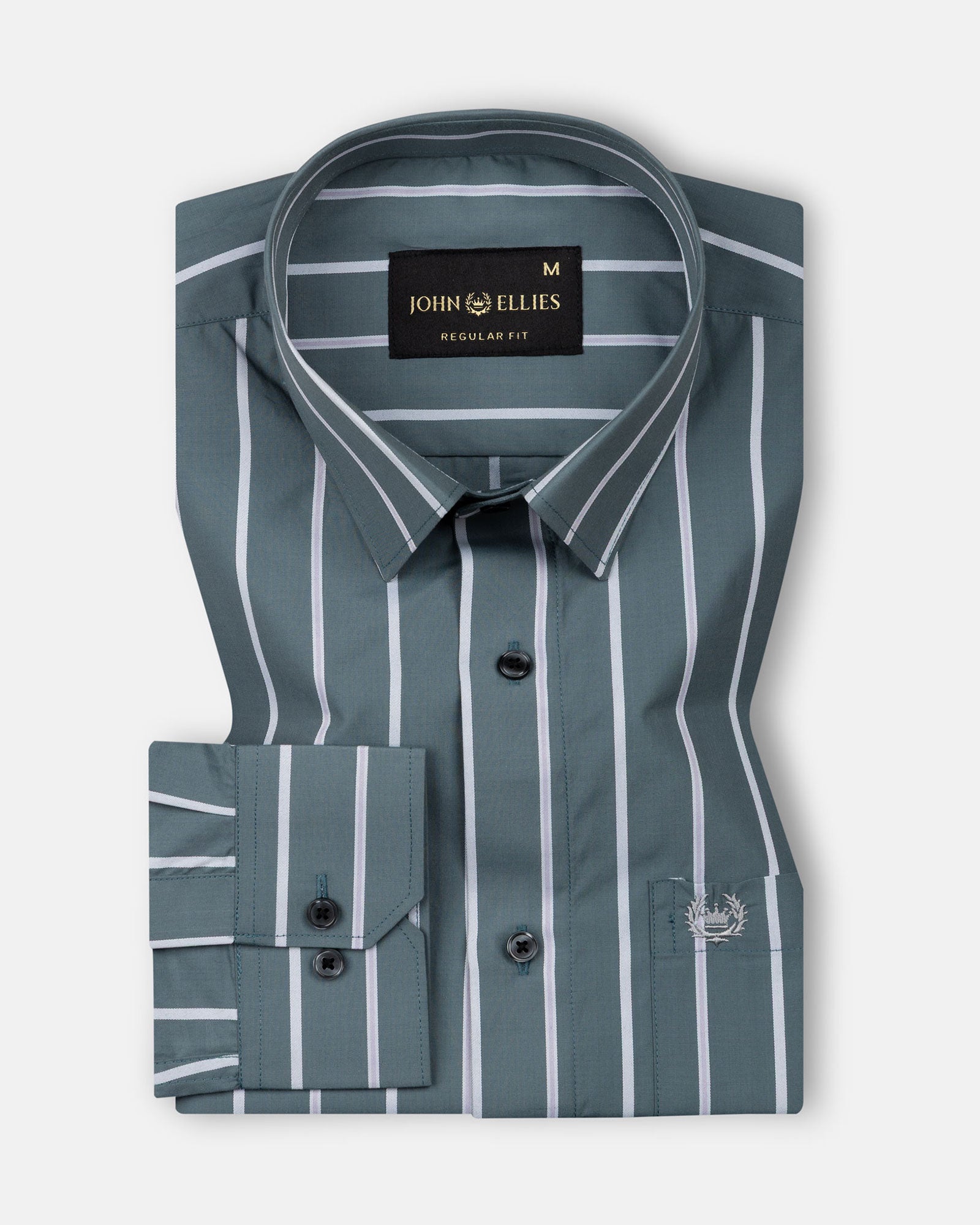 Bene Olive Stripe Cotton Shirt - John Ellies