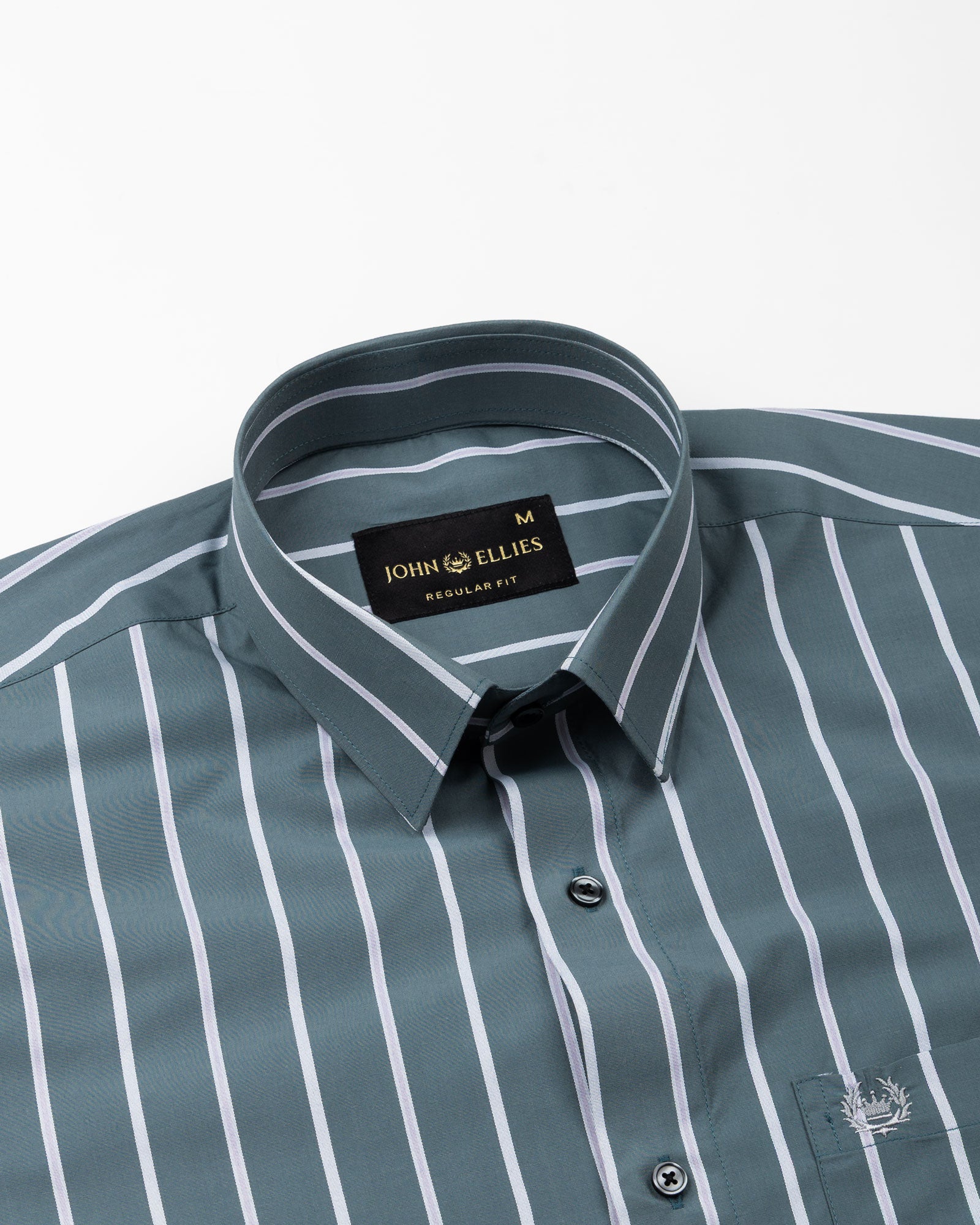 Bene Olive Stripe Cotton Shirt - John Ellies