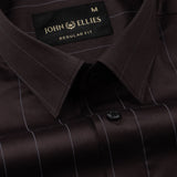 Santhe Brown Stripe Cotton Shirt - John Ellies
