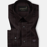 Santhe Brown Stripe Cotton Shirt - John Ellies