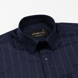 Santhe Navy Blue Stripe Cotton Shirt - John Ellies