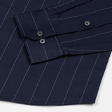 Santhe Navy Blue Stripe Cotton Shirt - John Ellies