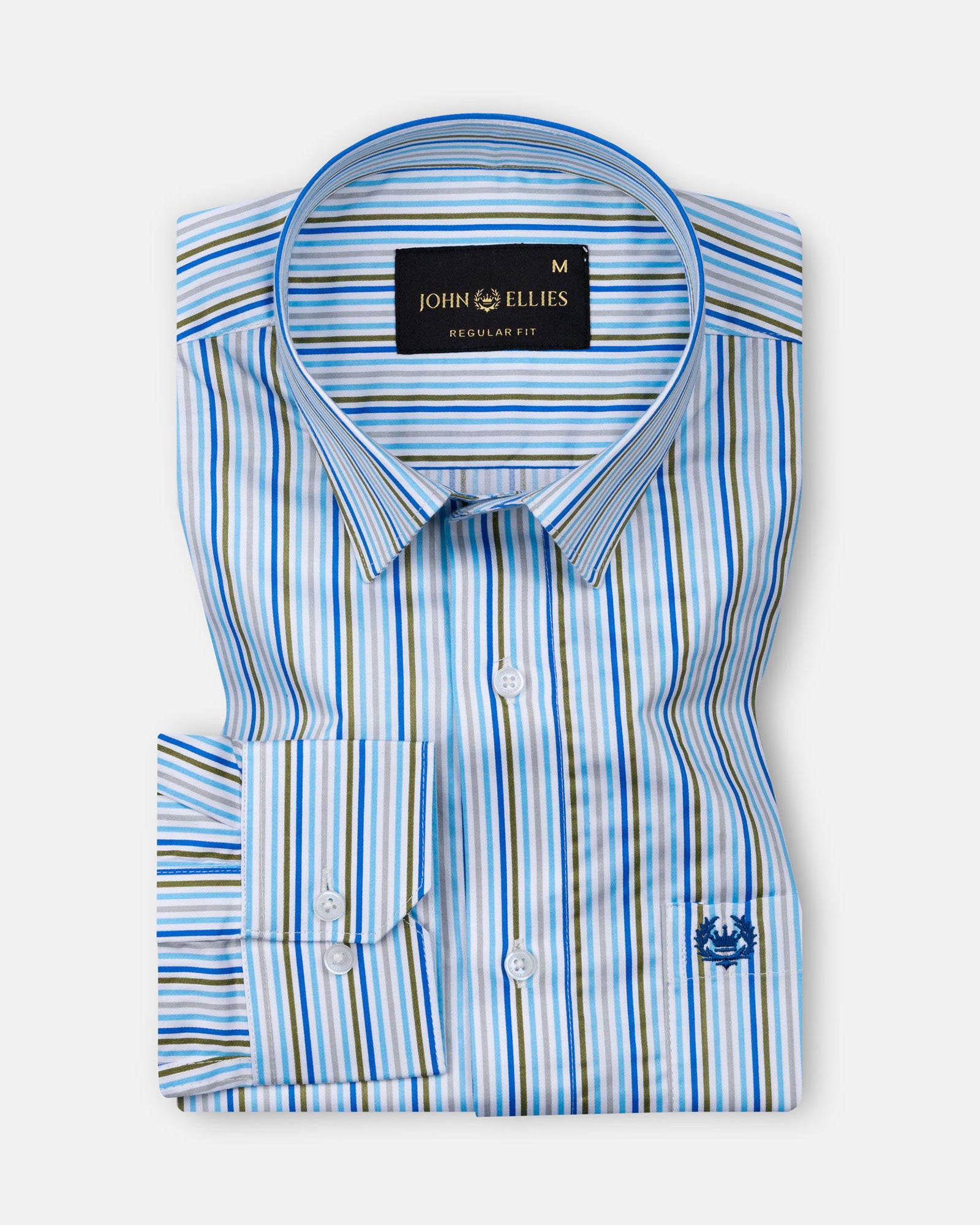 Melfi Multi Sky Stripe Cotton Shirt - John Ellies