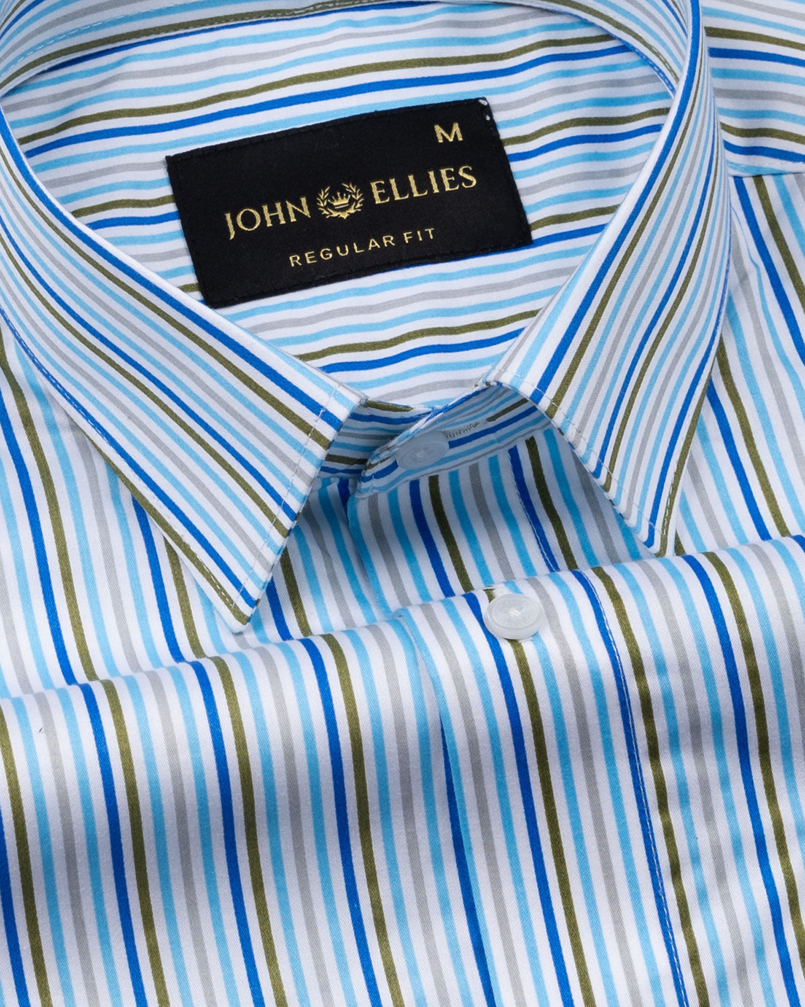 Melfi Multi Sky Stripe Cotton Shirt - John Ellies