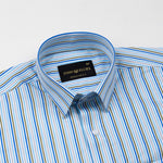 Melfi Multi Sky Stripe Cotton Shirt - John Ellies