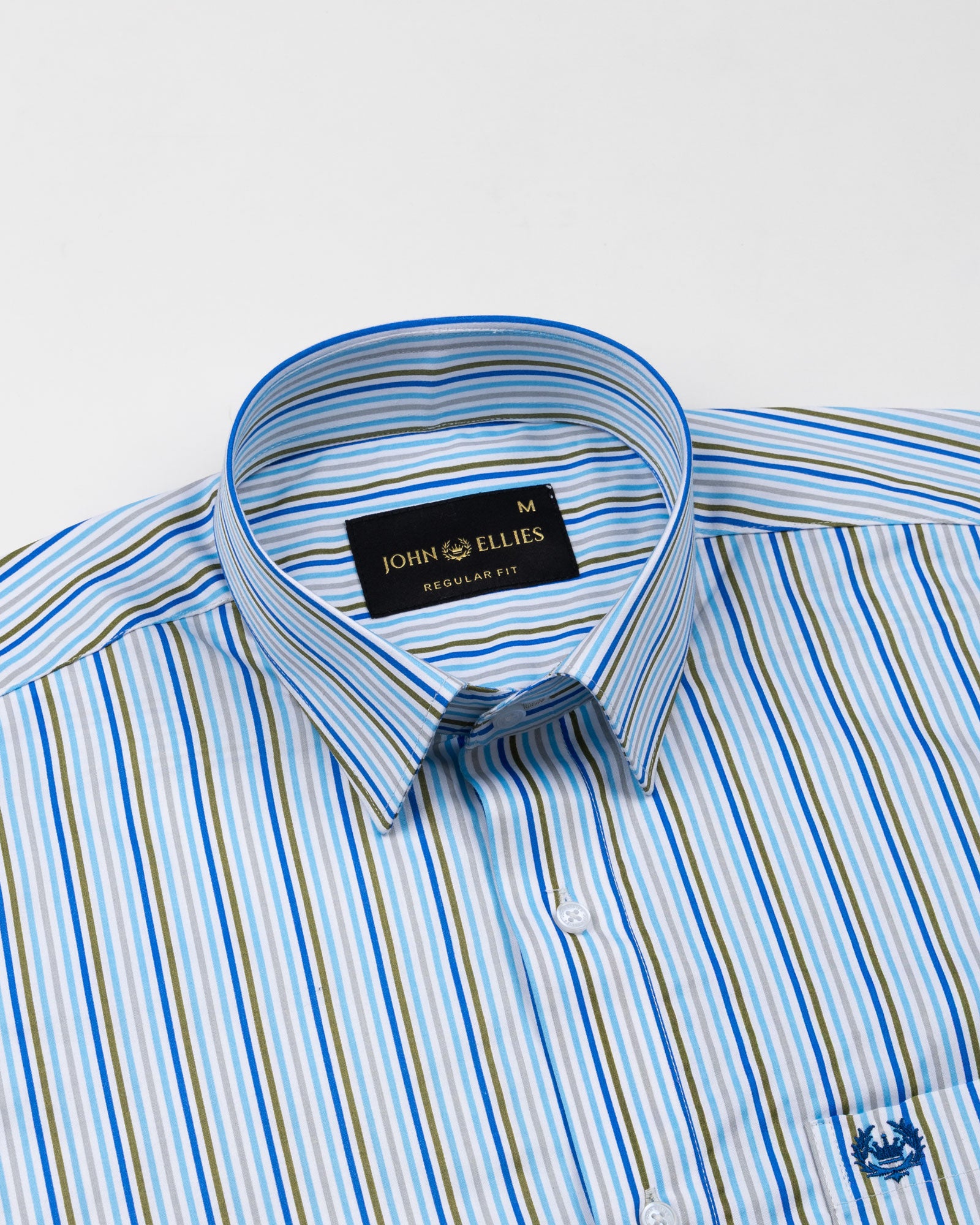 Melfi Multi Sky Stripe Cotton Shirt - John Ellies