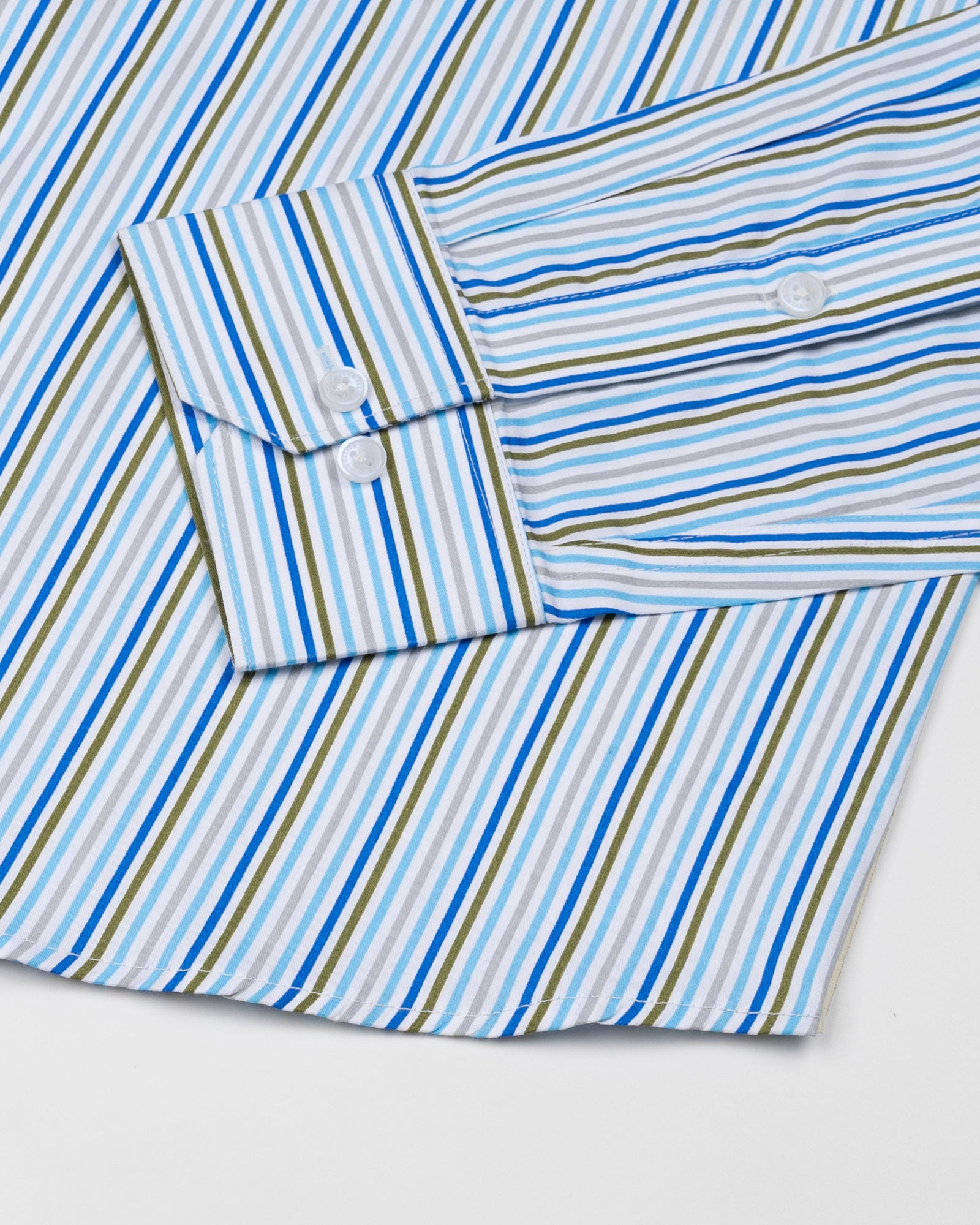 Melfi Multi Sky Stripe Cotton Shirt - John Ellies