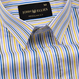Melfi Multi Yellow Stripe Cotton Shirt - John Ellies