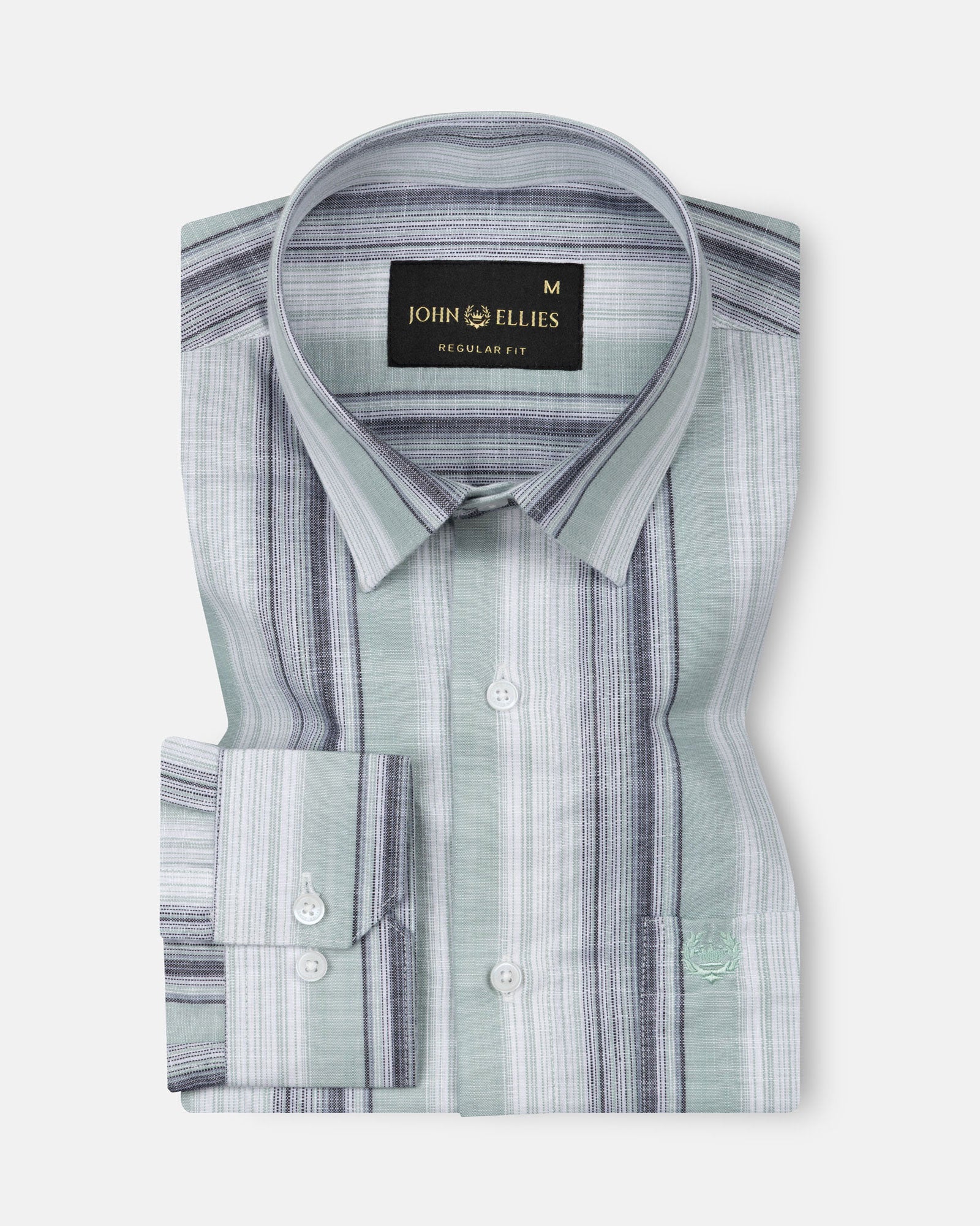 Bruce Olive Stripe Linen Shirt - John Ellies