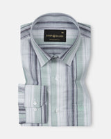 Bruce Olive Stripe Linen Shirt
