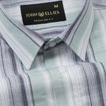 Bruce Olive Stripe Linen Shirt - John Ellies