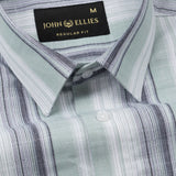 Bruce Olive Stripe Linen Shirt - John Ellies