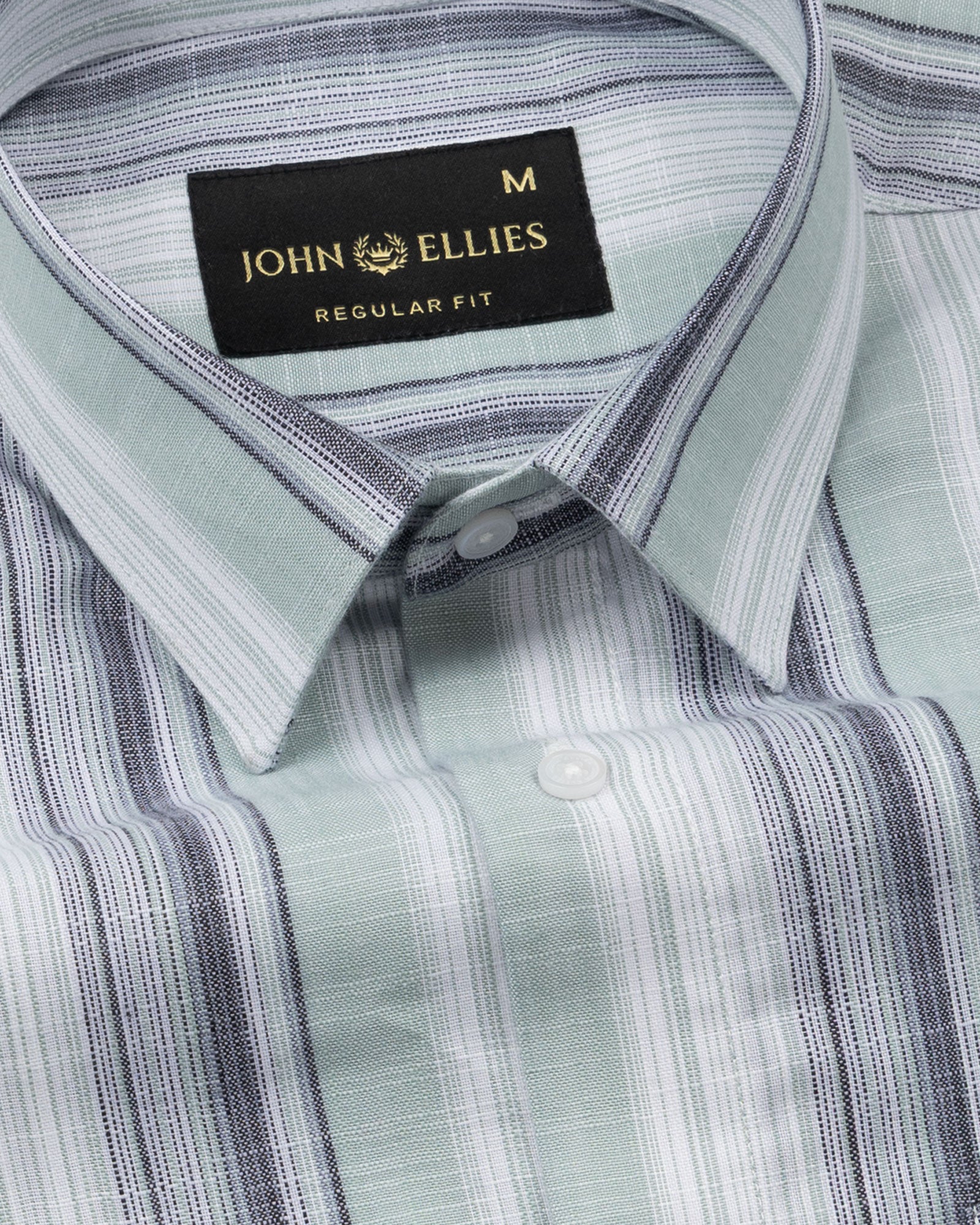 Bruce Olive Stripe Linen Shirt - John Ellies