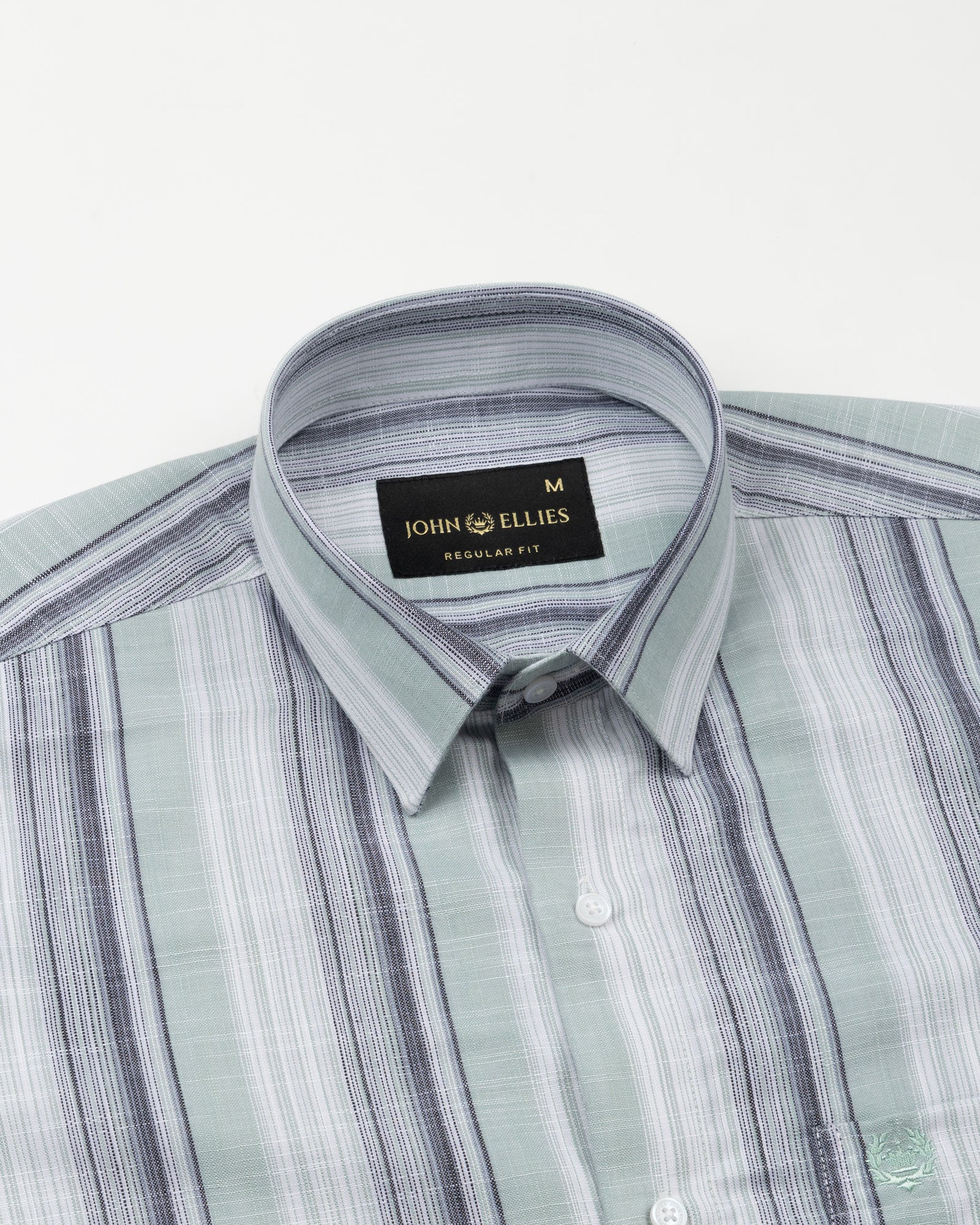 Bruce Olive Stripe Linen Shirt - John Ellies