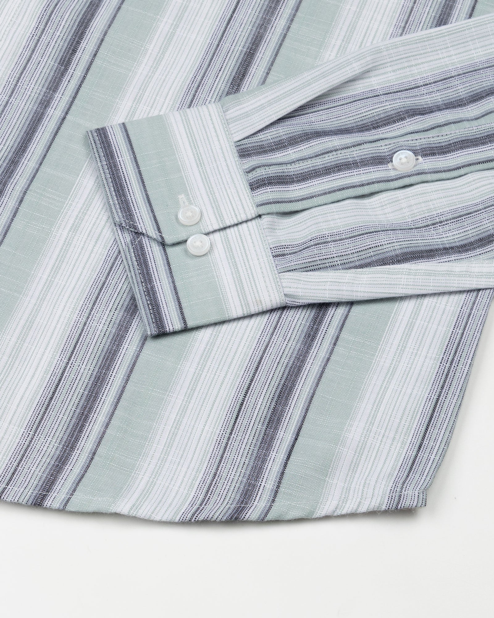 Bruce Olive Stripe Linen Shirt - John Ellies