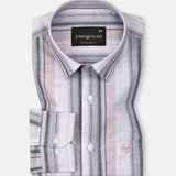Bruce Beige Stripe Linen Shirt - John Ellies