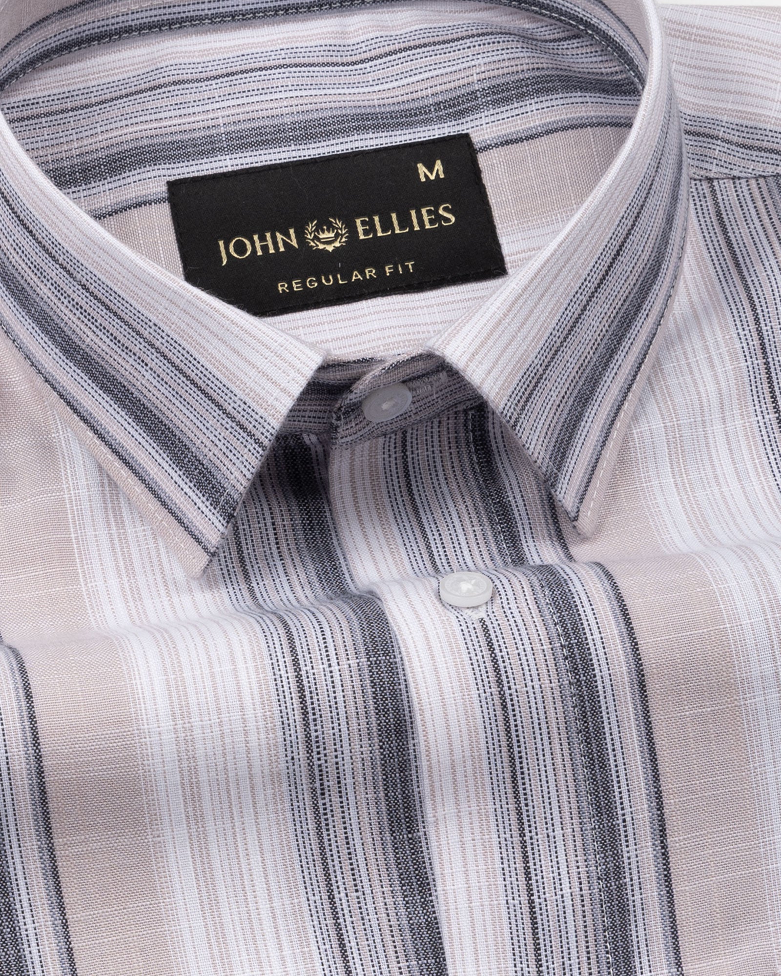 Bruce Beige Stripe Linen Shirt - John Ellies