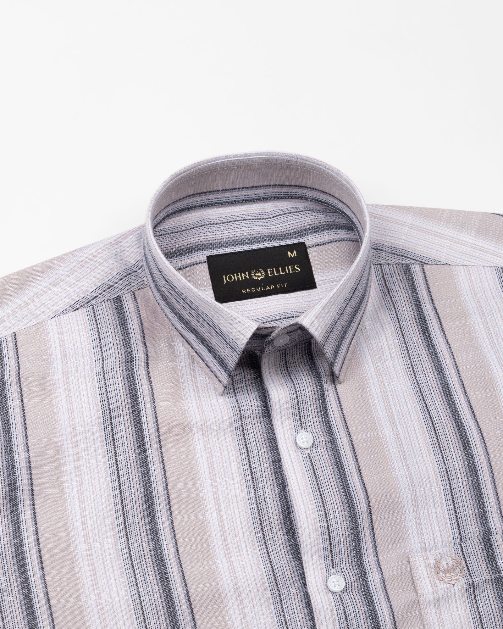 Bruce Beige Stripe Linen Shirt - John Ellies