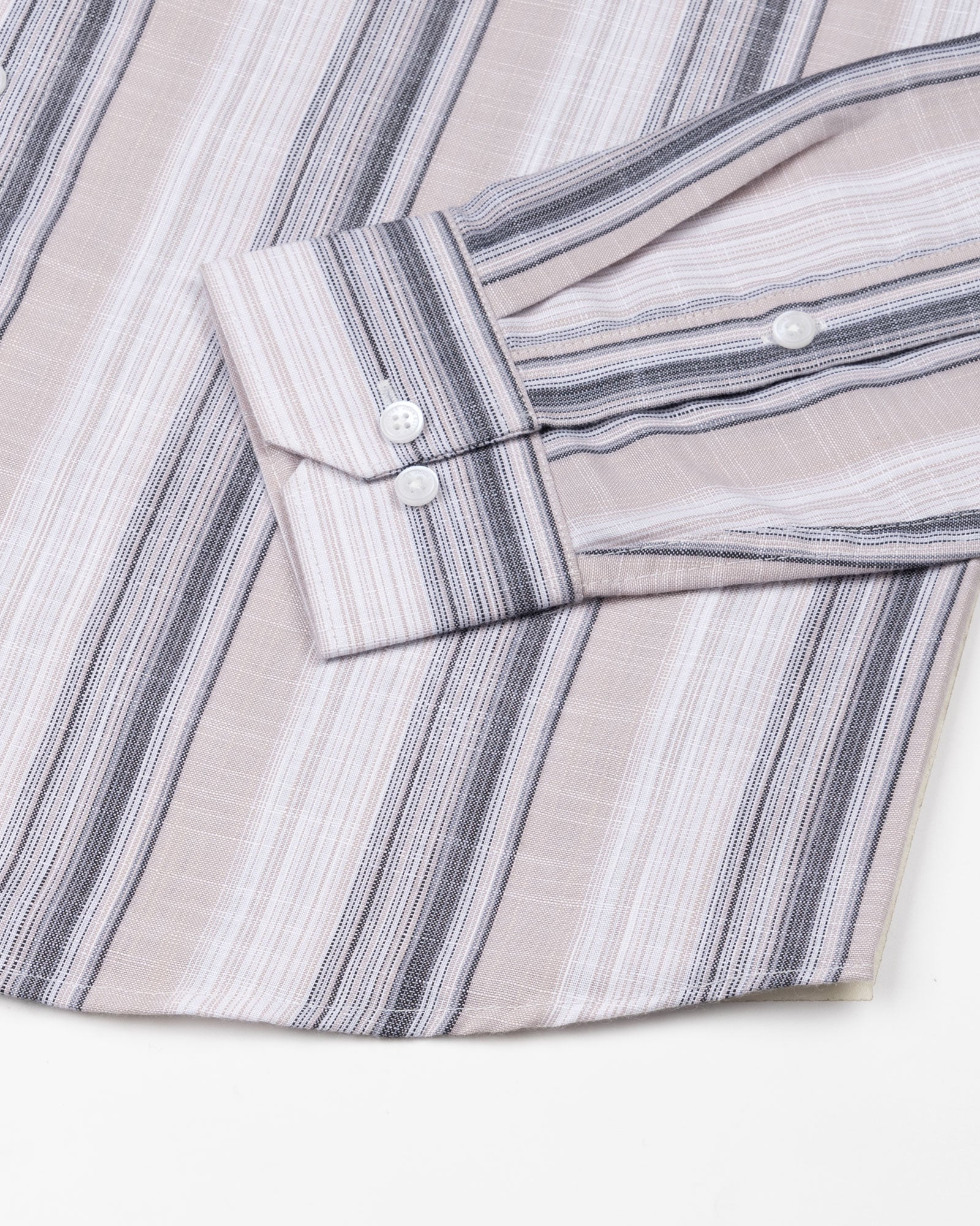 Bruce Beige Stripe Linen Shirt - John Ellies