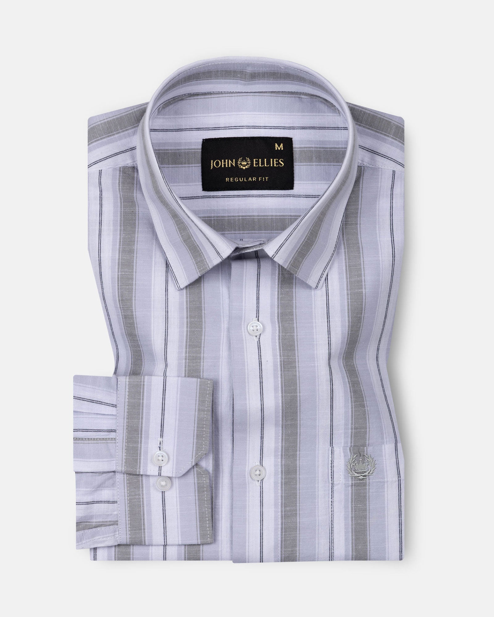 Bruce Silver Stripe Linen Shirt - John Ellies