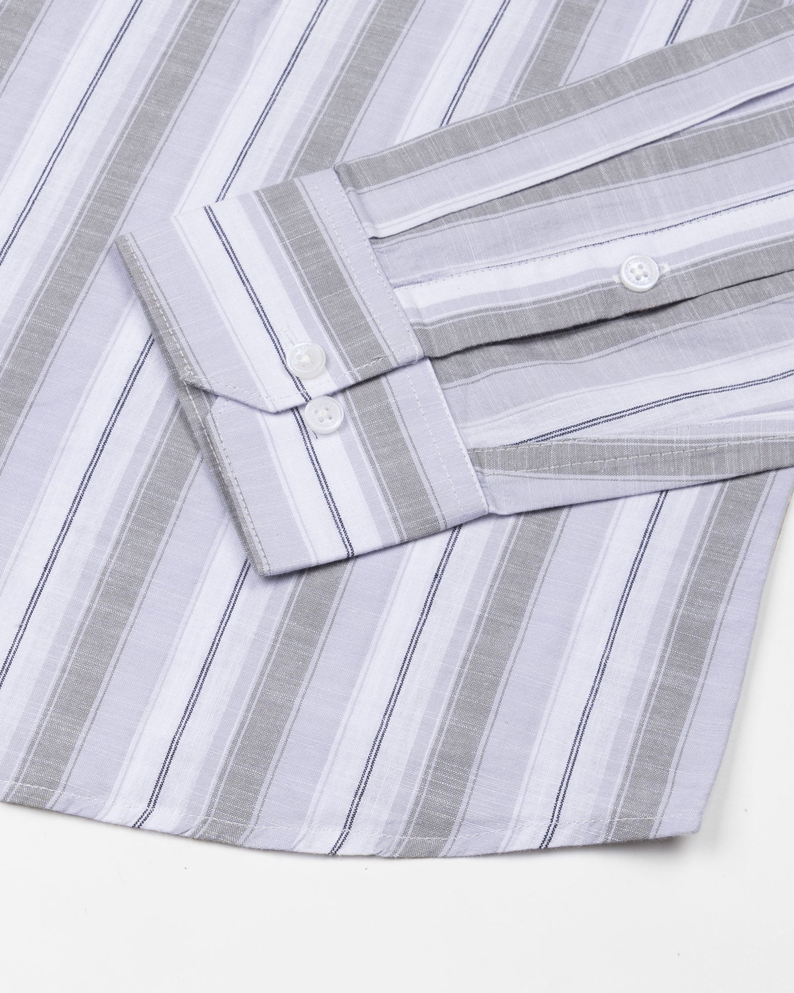 Bruce Silver Stripe Linen Shirt - John Ellies